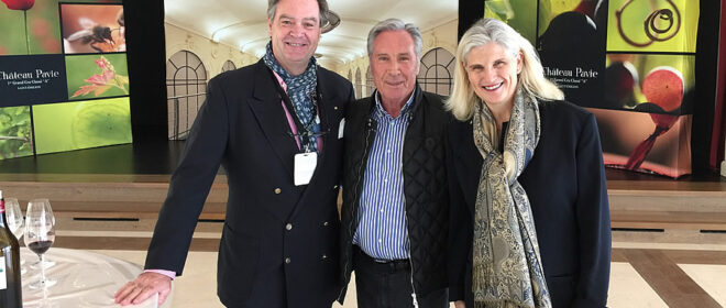 Ronald tasting First Growth "A" Chateau Pavie 2018 with the owner in Saint Emilion