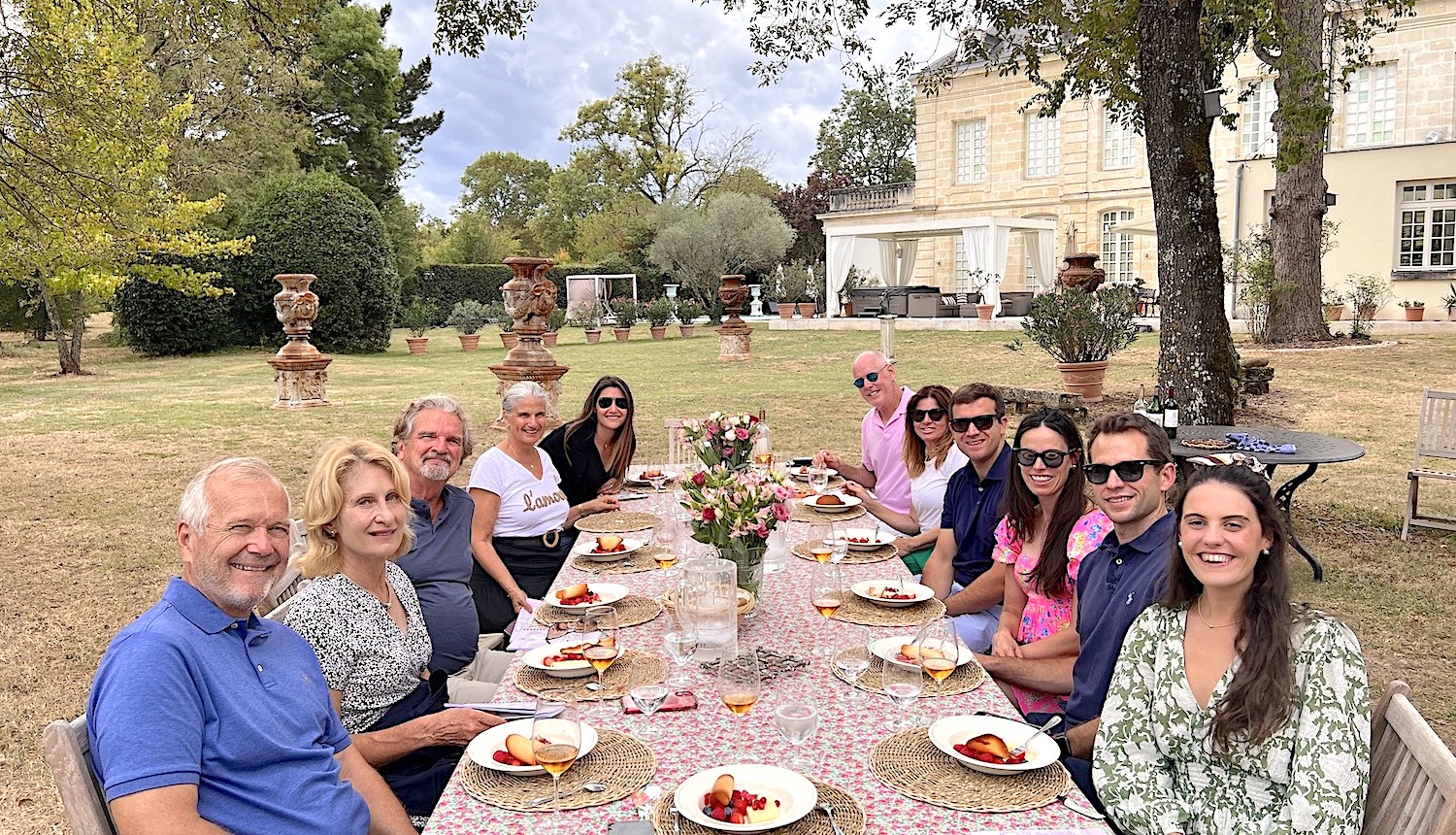 Sipping First Growths over lunch in the park of Chateau Coulon Laurensac following a cooking class is an unforgettable experience