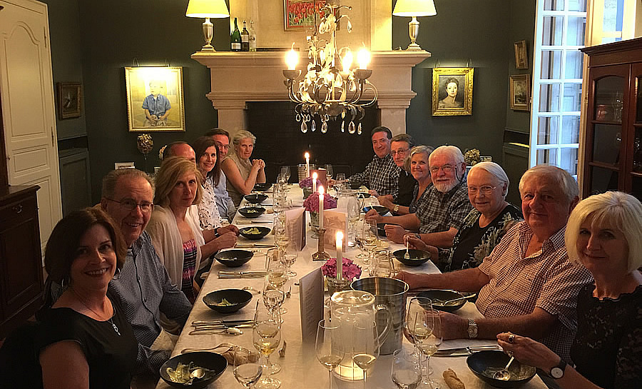 The 2018 June Grand Cru Tour 1, enjoying First Growths at the Farewell dinner at Chateau Coulon Laurensac