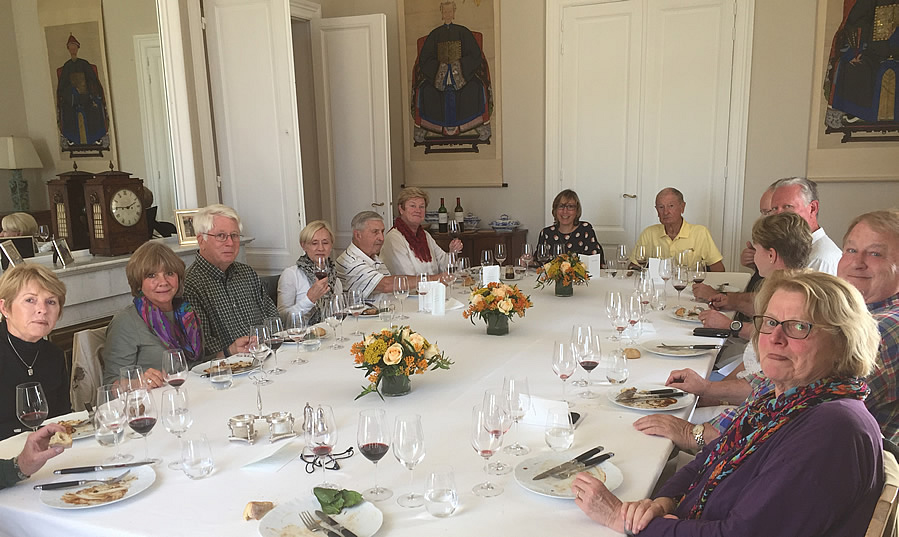 The 2017 October Grand Cru Harvest Tour enjoying yet another private Chateau Lunch