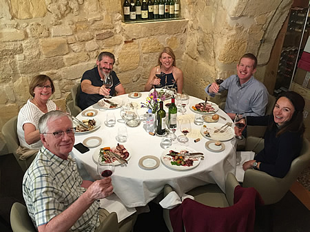 The 2018 May Grand Tour enjoying a lovely lunch in Saint Emilion