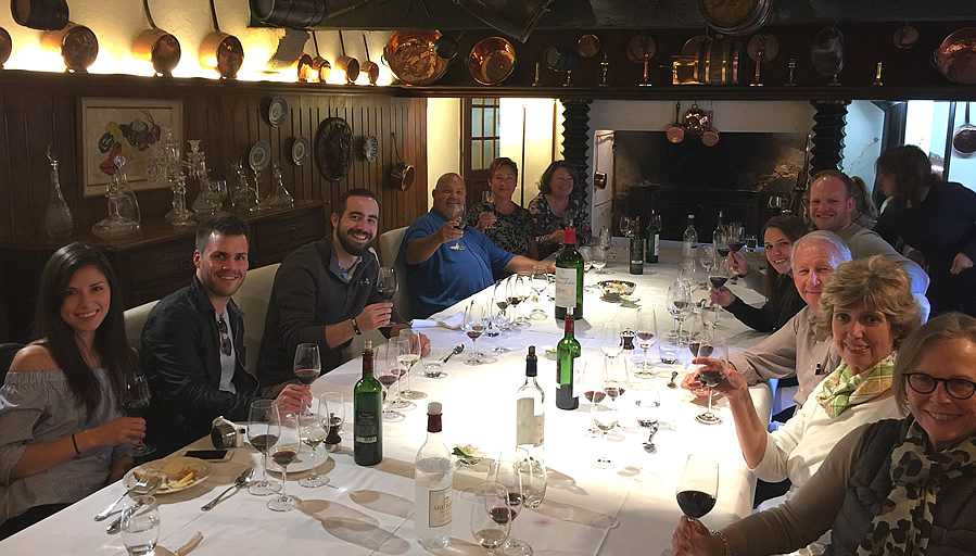 The 2017 September Grand Cru Harvest Tour enjoying a private Chateau Lunch