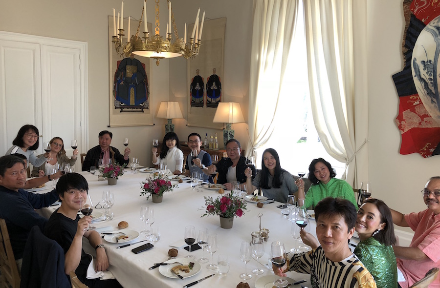 The 2018 Bordeaux Grand Cru Harvest Tour II enjoying yet another private Chateau Lunch