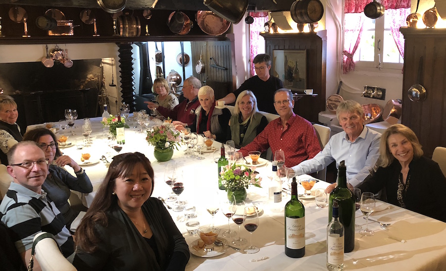 The 2018 Bordeaux Grand Cru Harvest Tour III indulging in a private Chateau Lunch