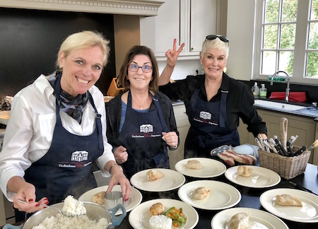 Cooking class in the kitchen of Chateau Coulon Laurensac on The 2018 Bordeaux Grand Cru Harvest Tour III is an unforgettable experience