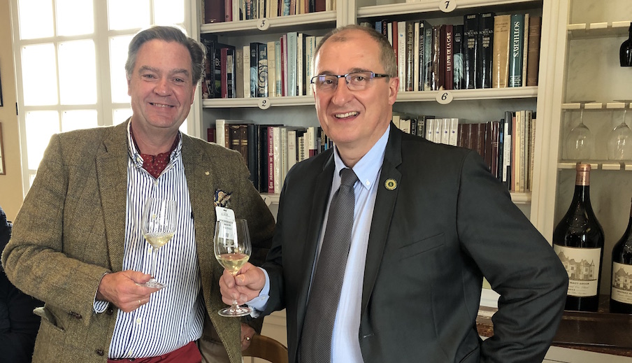 Ronald tasting with Jean-Philippe Masclef, the Technical director of Haut Brion
