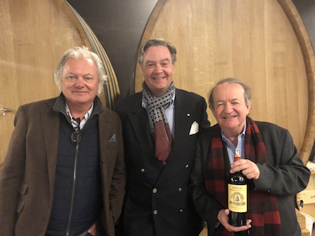 Ronald tasting the Angelus 2018 with the very happy owners