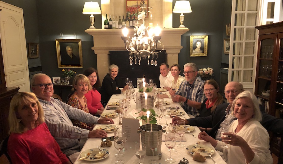 The 2019 May Grand Tour enjoying First Growths at the Farewell dinner at Chateau Coulon Laurensac