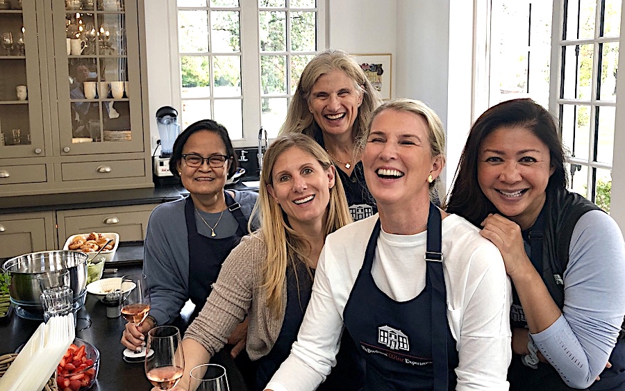 Cooking class in the kitchen of Chateau Coulon Laurensac on the 2019 Bordeaux Grand Cru Harvest Tour 3 is an unforgettable experience