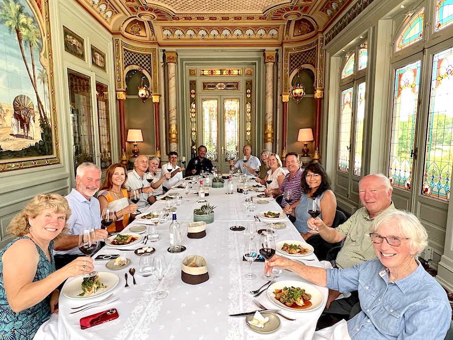 The Bordeaux Grand Cru Tour I June 2022 enjoying lunch in Saint Emilion