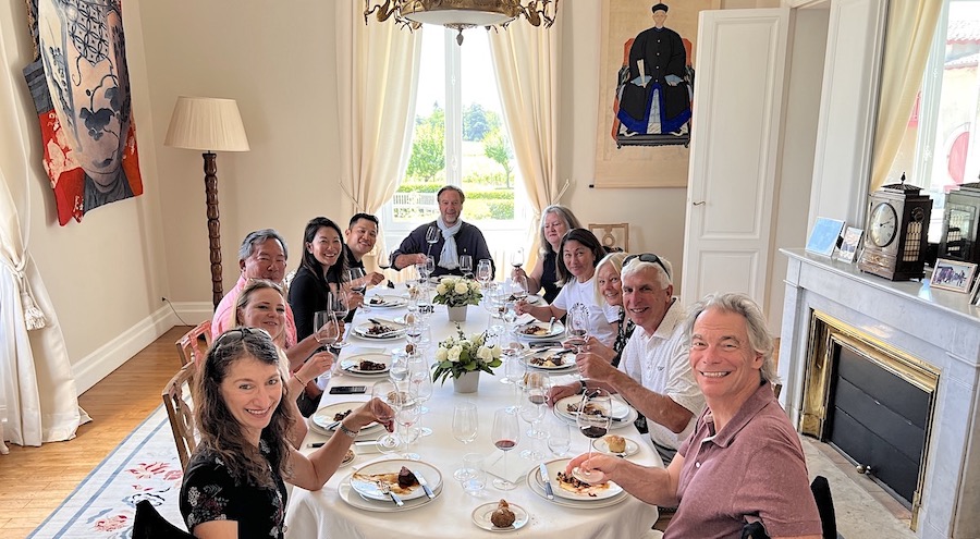 The May 2022 Grand Tour of Bordeaux indulging in a private Chateau Lunch