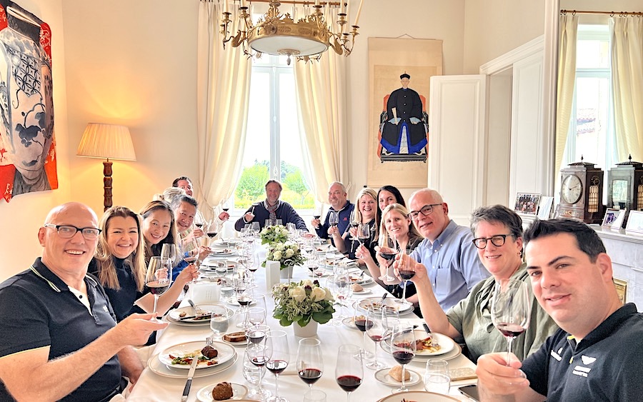 The Bordeaux Grand Cru Tour II June 2022 enjoying yet another private Chateau Lunch