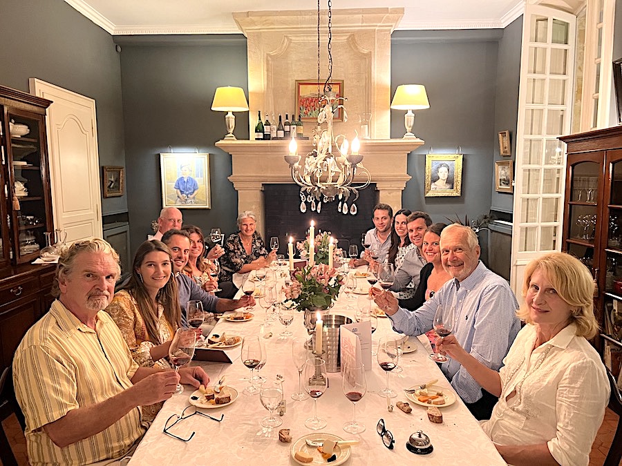 The Bordeaux Grand Cru Harvest Tour I September 2022 tasting First Growths at the Farewell dinner at Chateau Coulon Laurensac