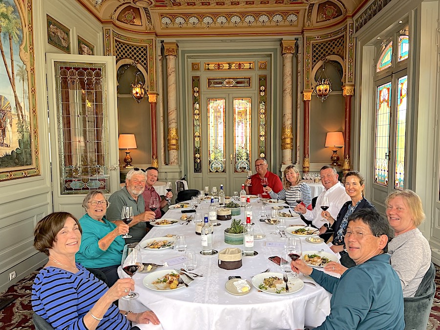 The Bordeaux Grand Cru Harvest Tour III October 2022 enjoying another chateau lunch in Saint Emilion