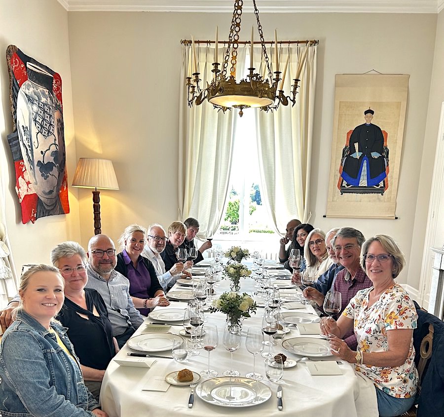 The Bordeaux Grand Cru Tour II, May 2023 enjoying yet another private Chateau Lunch