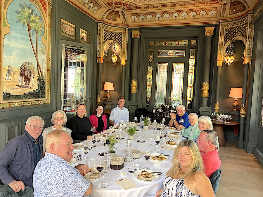 The 2023 Bordeaux Grand Cru Harvest Tour III enjoying a chateau lunch in Saint Emilion